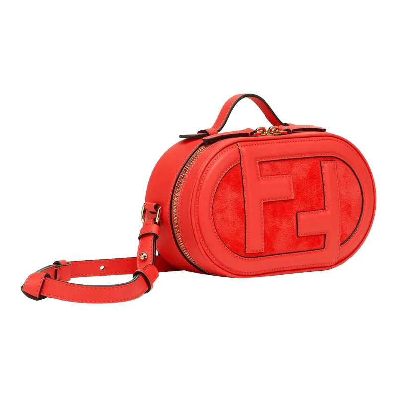 FENDI Cowhide Leather Camera Bag, Handbag, Shoulder Bag, Crossbody Bag Mini Women's Red-1