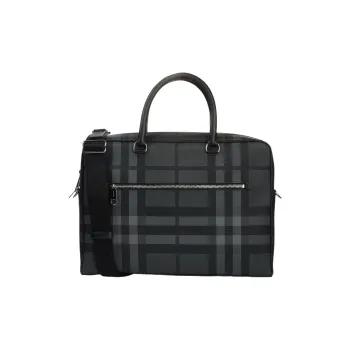 Burberry Polyester Briefcases Shoulder Bag Crossbody Bag Men's Gray/Black