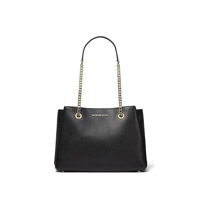 MICHAEL KORS Teagen Leather Shoulder Bag, Handbag Regular Women's Black-0