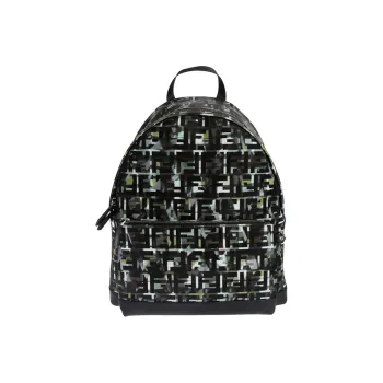 FENDI Polyester Backpack Men's Green/Black