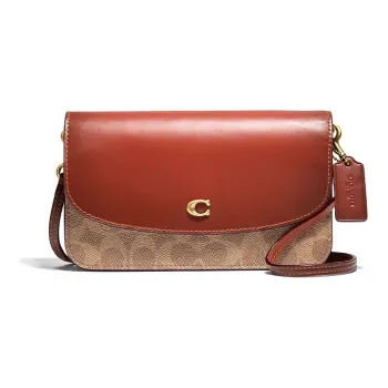 COACH Hayden Canvas With Leather Crossbody Bags Shoulder Bags Small Size Women's Brass/Tan Rusty