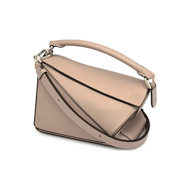 LOEWE Puzzle Cow Leather Puzzle Bag Geometric Bag Handbag Shoulder Bag Crossbody Bag Small Size Women's Light Oat-3
