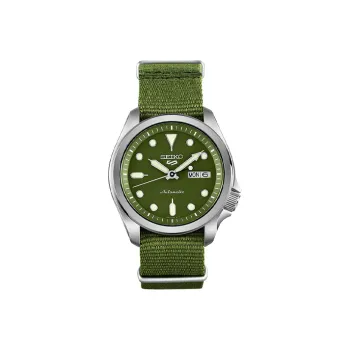 SEIKO Series 5 Automatic Mechanical Movement Nylon Strap Watch Men's Watches Green Dial