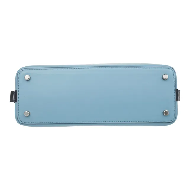 COACH Sierra Leather PVC Portable One Shoulder Shell Crossbody Bag Medium Size Women's Bright Blue With Khaki Monogram-3
