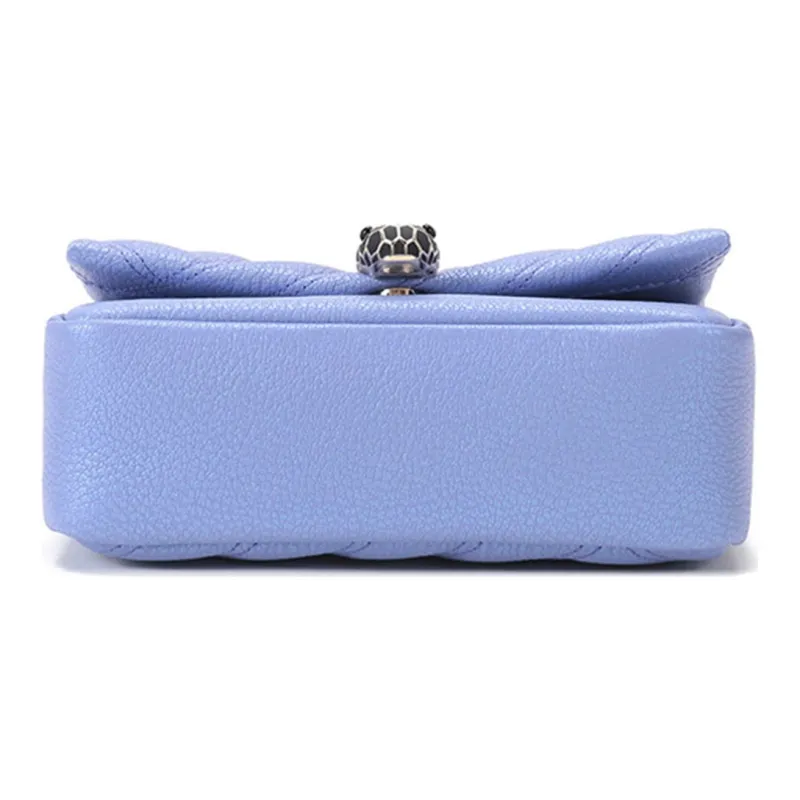 BVLGARI Serpenti Cabochon Sheepskin Chain Bag, Shoulder Bag Women's Lavender-4