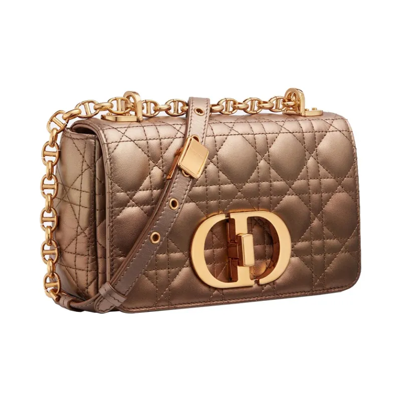 DIOR Lambskin Shoulder Bag Crossbody Bag Small Size Women's Metal Pink-1