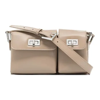 By Far Baby Billy Leather Shoulder Bag, Twin Combo Bag, Crossbody Bag, Shoulder Bag Women's Khaki