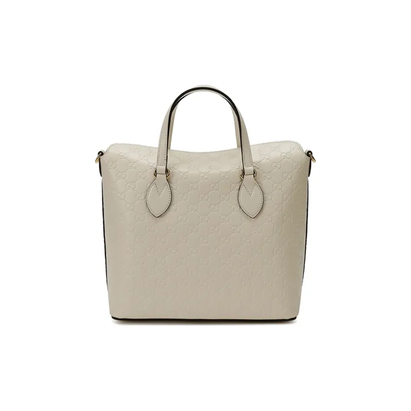 GUCCI Leather Tote Bag, Shopping Bag, Shoulder Bag, Handbag Regular Women's Ecru-1
