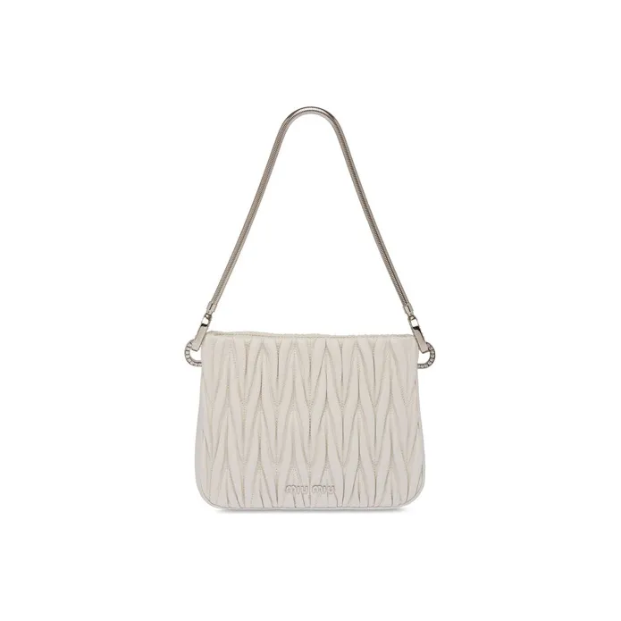 MIU MIU Leather Crossbody Bag, Shoulder Bag Women's White-0