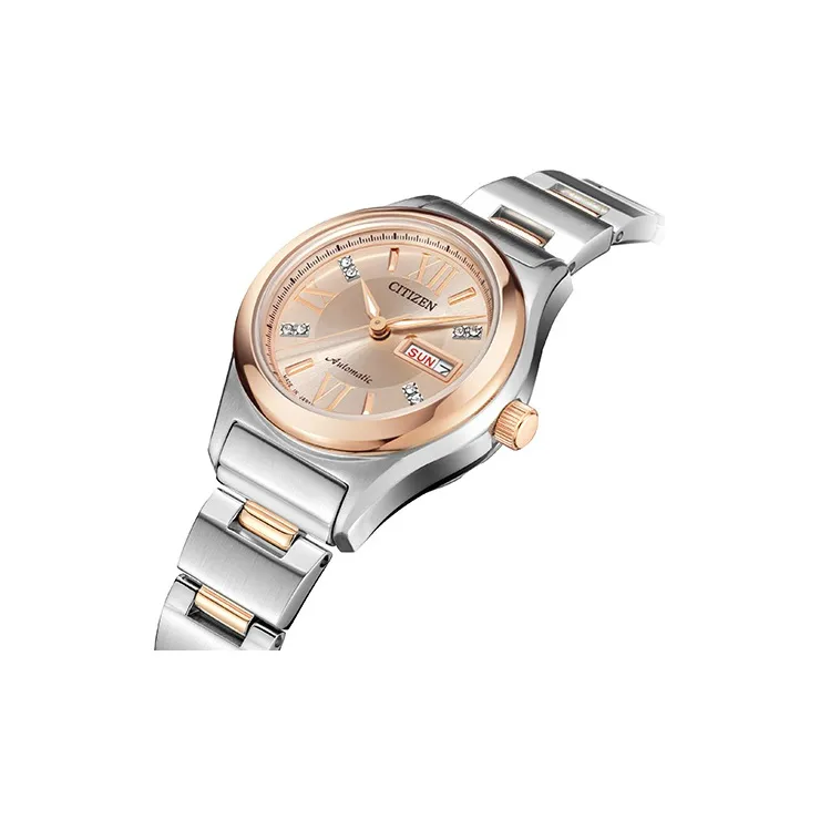 CITIZEN Automatic Mechanical Movement Stainless Steel Strap Watch Women's Watch Gold Dial-1