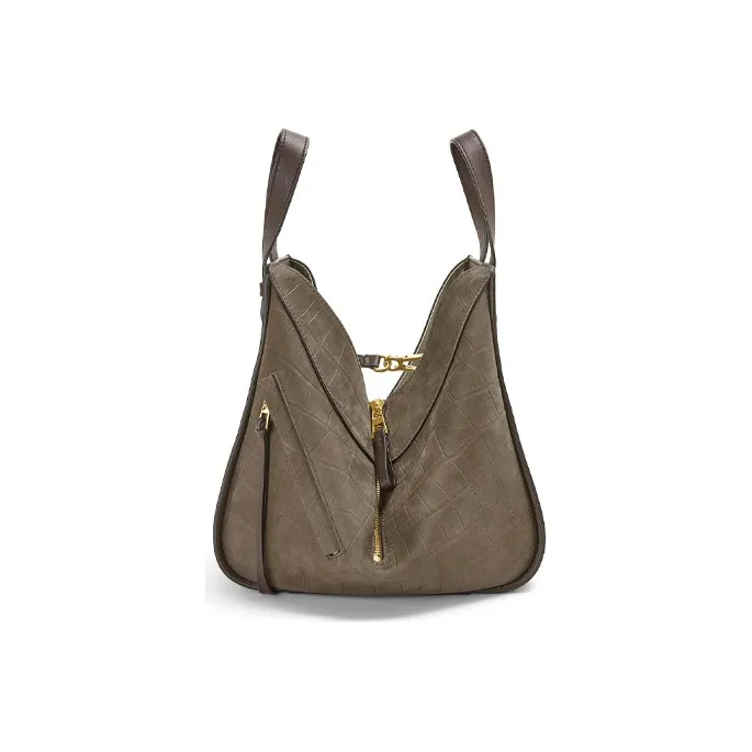 LOEWE Hammock Leather Hammock Bag Handbag Shoulder Bag Crossbody Bag Small Size Women's Olive Green-2