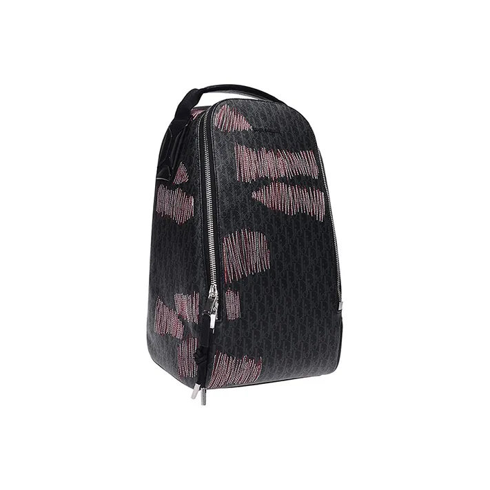 DIOR Fabric Shoulder Bag Large Size Men's Black Base Gray-0