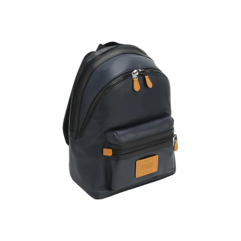 COACH Academy Smooth Finish Leather Measuring Backpack Large Size Men's Marine Blue Multicolor-2