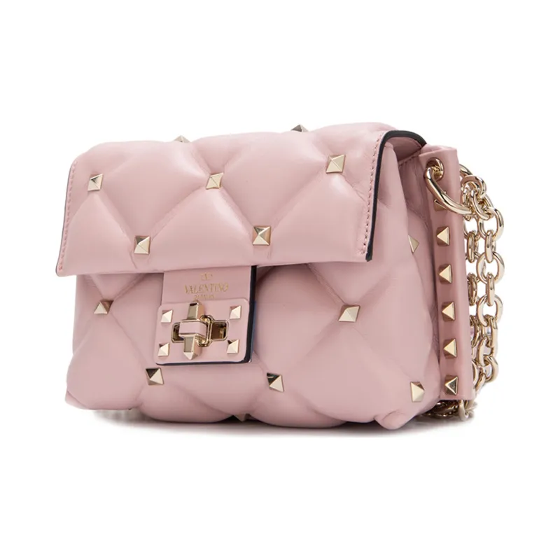 Valentino Leather Shoulder Bag Crossbody Bag Women's Rose Red-1