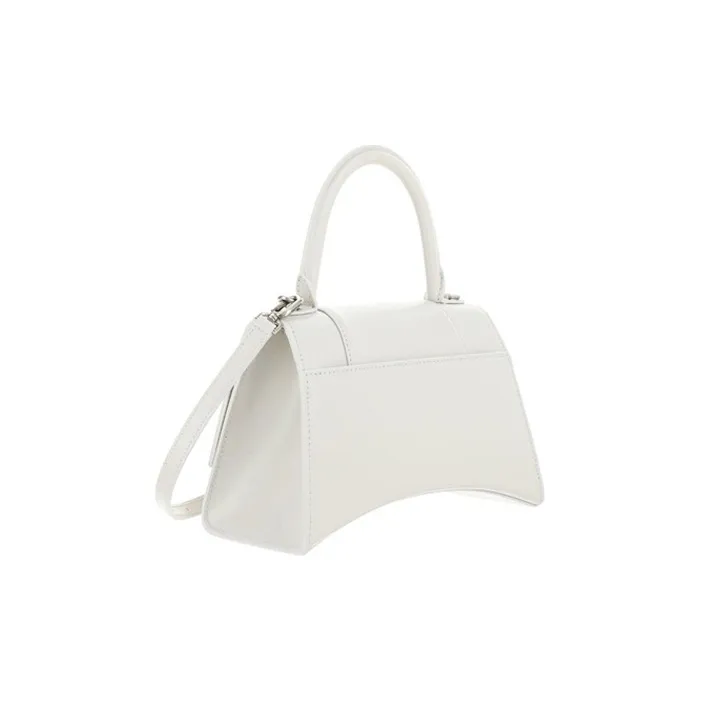 Balenciaga Hourglass Smooth Cow Leather Shoulder Bag Crossbody Bag Handbag Small Size Women's White-1