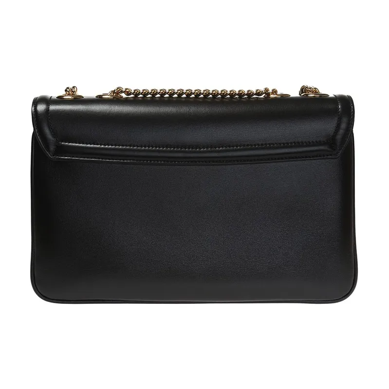 GUCCI Rajah Leather Chain Bag Shoulder Bag Crossbody Bag Medium Size Women's Black-1