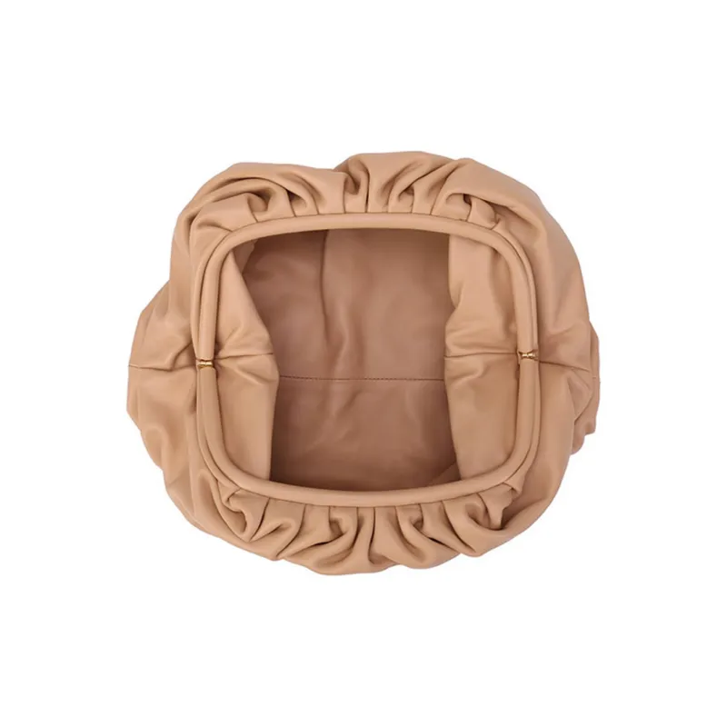 Bottega Veneta POUCH Cloud Bag Cow Leather Clutch Women's Almond-5