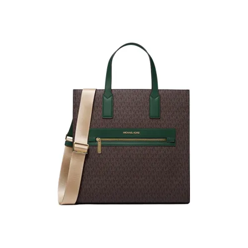 MICHAEL KORS MICHAEL KORS Handbag Collection Kenly Canvas Handbag Large Size Women's Green & Dark Brown