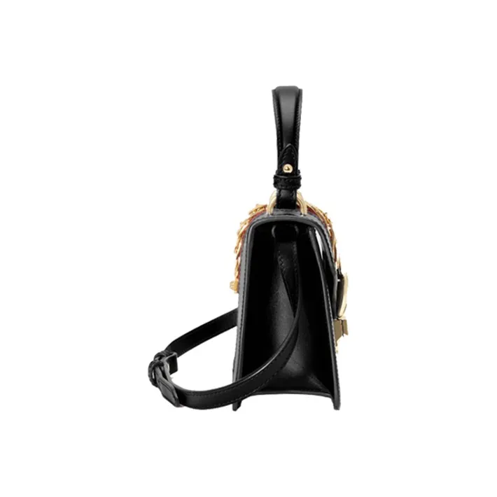 GUCCI Sylvie Leather Handbag, Shoulder Bag, Crossbody Bag Mini Women's Black-4
