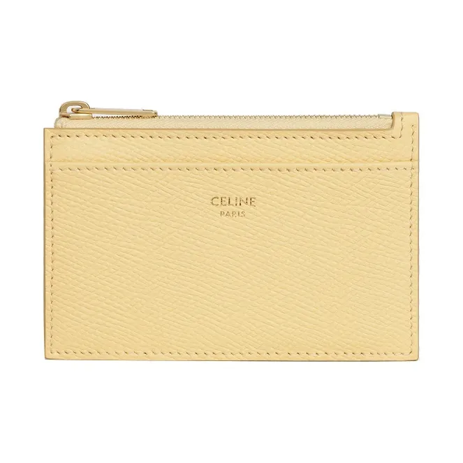 CELINE Grained Calfskin Card Holder Women's Blossom Pink-0