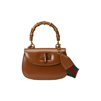 GUCCI Leather Shoulder Bag, Crossbody Bag, Handbag Trumpets Women's Brown