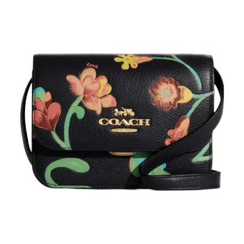 COACH Brynn Pebbled Leather Small Square Bag Shoulder Bag, Crossbody Bag Mini Women's Black