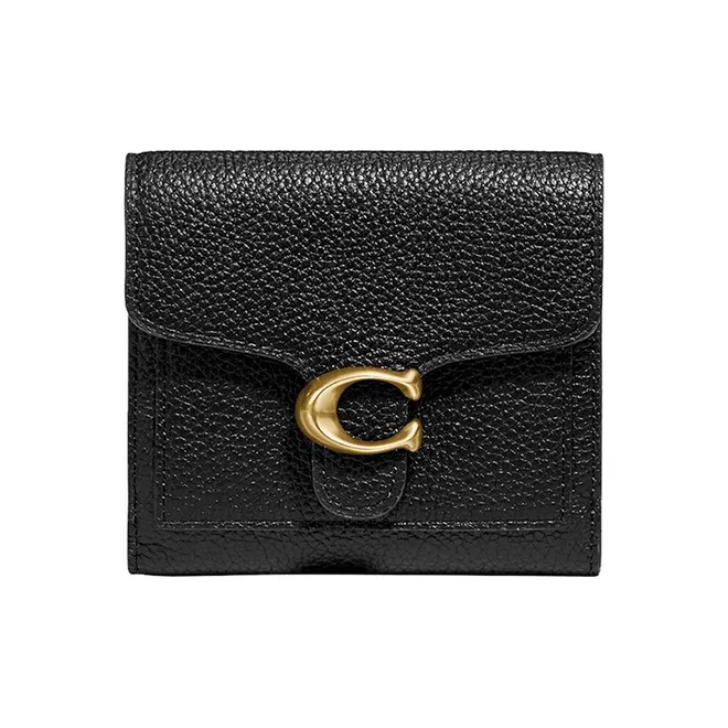 COACH Tabby Leather Wallet Women's Black-0