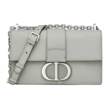 DIOR 30 Montaigne Grained Calfskin Box Bag Crossbody Bags Shoulder Bags Women's Gray