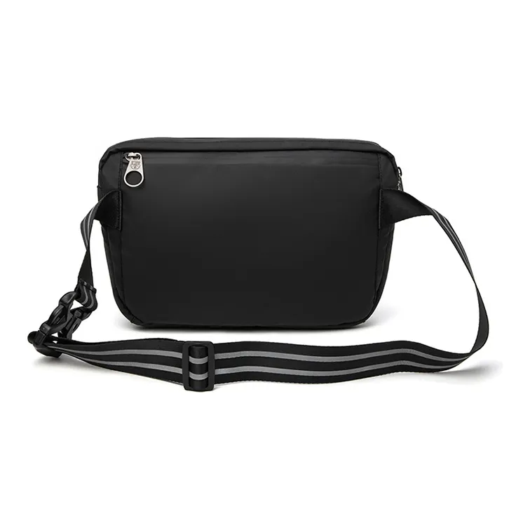 PETERPOINT Nylon Fabric Card Holder Sling Bag Small Size Men's Black-2