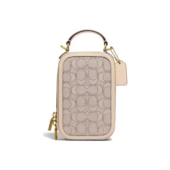 COACH Alie Cow Leather Cell Phone Pouch Camera Bag Handbag Shoulder Bag Crossbody Bag Mini Women's Nude
