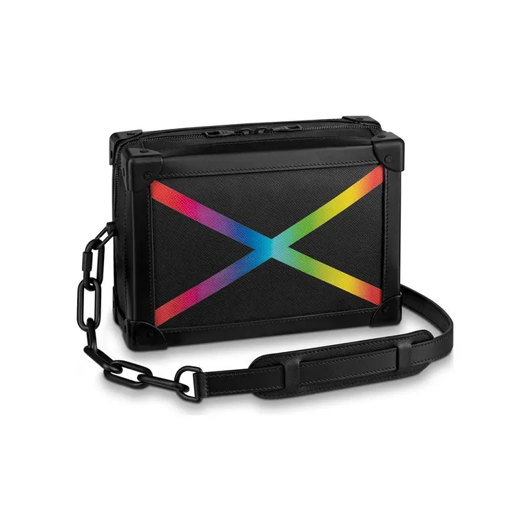 LOUIS VUITTON Soft Trunk Taiga Black/Rainbow-0