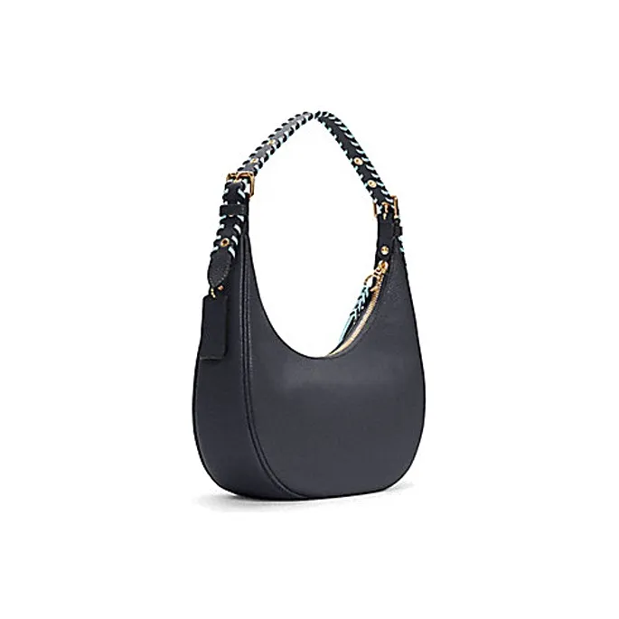 COACH Bailey Refined Pebble Texture Smooth Leather Shoulder Bag, Handbag, Shoulder Bag Tubas Women's Blue Black-1