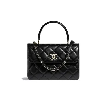 CHANEL Trendy Cc Lambskin Handbag, Shoulder Bag, Crossbody Bag Trumpets Women's Black