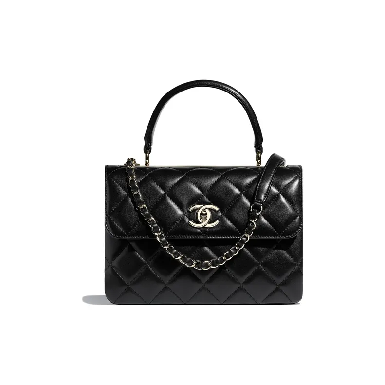 CHANEL Trendy Cc Lambskin Handbag, Shoulder Bag, Crossbody Bag Trumpets Women's Black-0