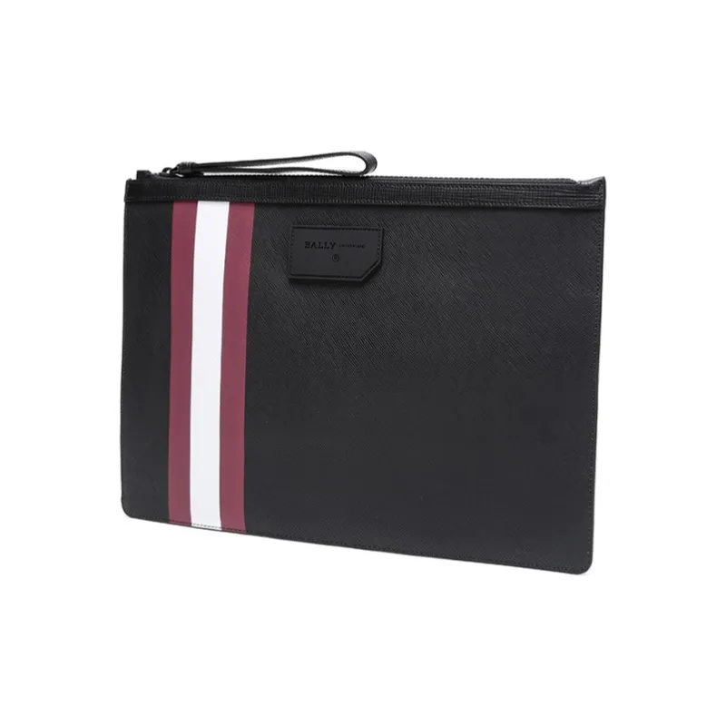 BALLY BOLLIS PVC Clutch Regular Men's Black Red White Stripes-1