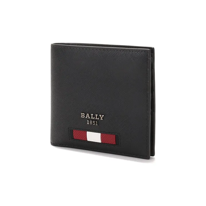 BALLY Money Clip Leather Wallets Men's Black-1