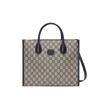 GUCCI GG Retro Series Canvas Tote Bag Shopping Bag Shoulder Bag Crossbody Bag Handbags Small Size Men's Beige/Blue