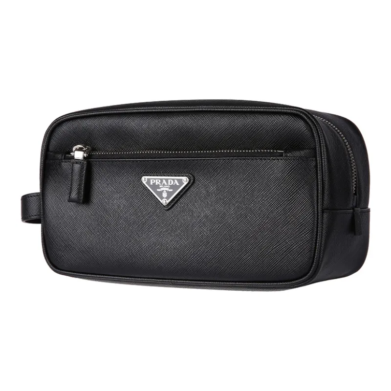 PRADA Saffiano Leather Travel Bag Unisex Black-1