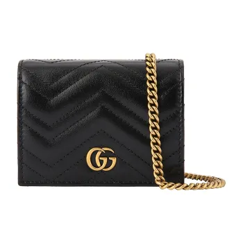 GUCCI GG Marmont Quilted Leather Shoulder Bag, Crossbody Bag Women's Black