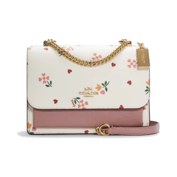 COACH Klare Coated Canvas With Leather Trunk Bag Shoulder Bag Crossbody Bag Small Size Women's Pink White Multicolor