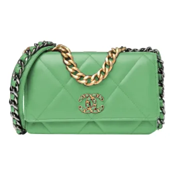 CHANEL 19Bag Lambskin Portable Crossbody Bag, Shoulder Bag Women's Green