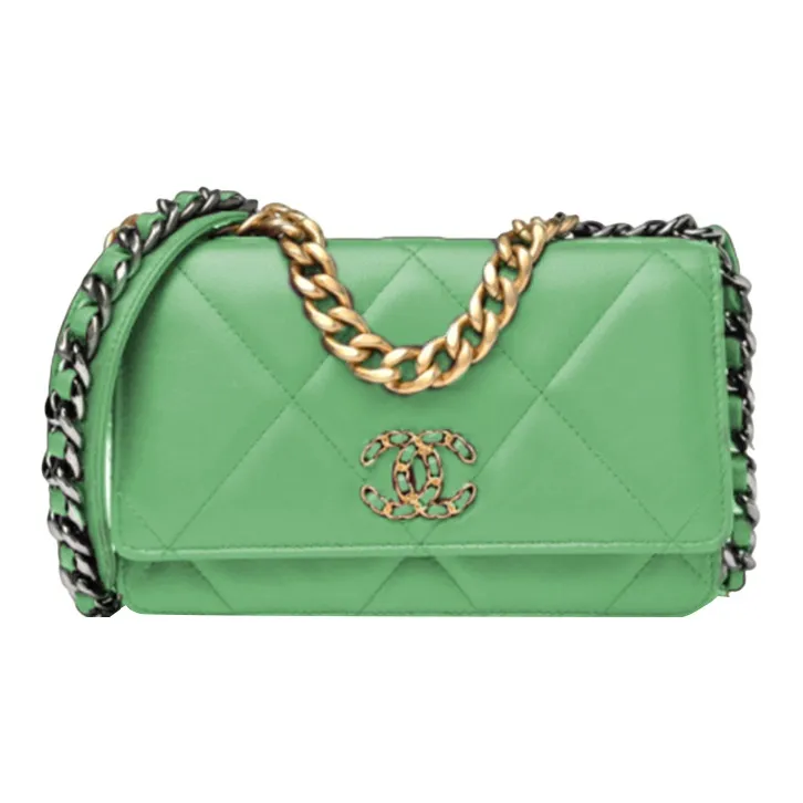 CHANEL 19Bag Lambskin Portable Crossbody Bag, Shoulder Bag Women's Green-0