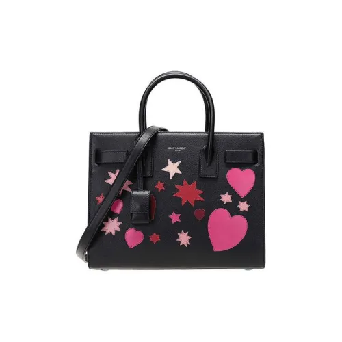 SAINT LAURENT SAC DE JOUR Leather Trunk Bag One Shoulder Handbag Regular Women's Black/Pink