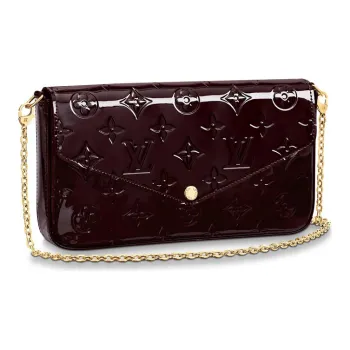 LOUIS VUITTON Pochette Felicie Monogram Vernis Amarante