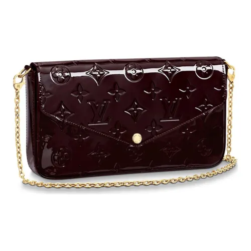 LOUIS VUITTON Pochette Felicie Monogram Vernis Amarante