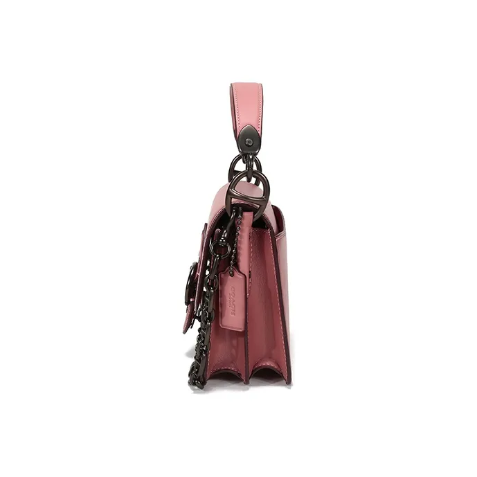 COACH Beat Leather Saddle Bag Crossbody Bag Shoulder Bag Handbag Small Size Women's Vintage Pink-2