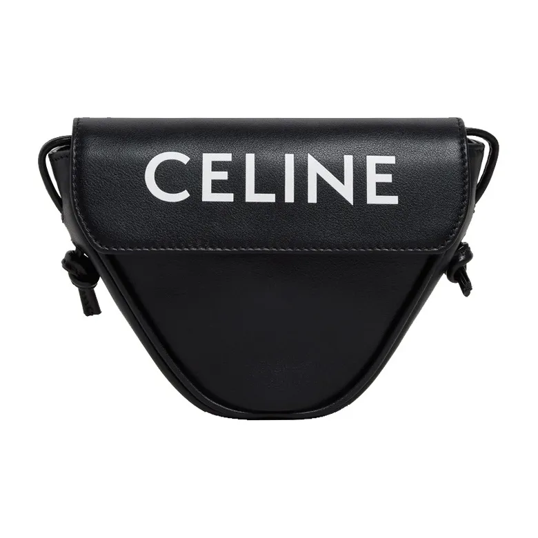 CELINE Leather Patchwork Cow Leather Handbag Coin Purse Shoulder Bag Crossbody Bag Mini Unisex Black-0