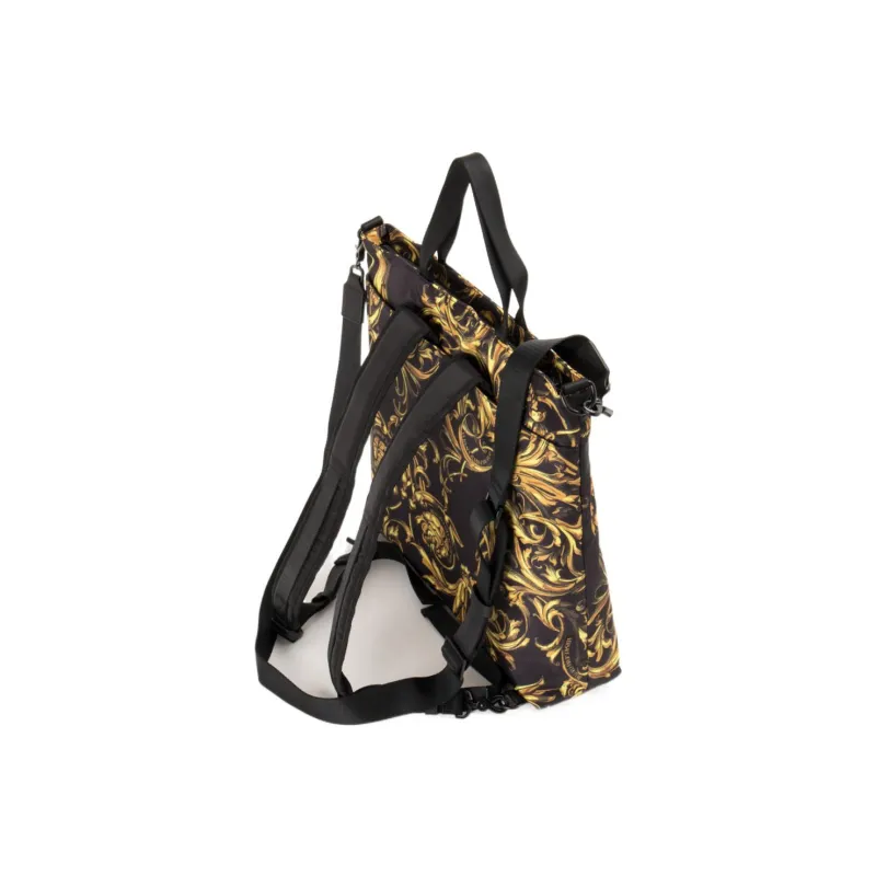 VERSACE JEANS COUTURE Polyurethane With Polyamide Handbag Shoulder Bag Backpack Men's Black-4
