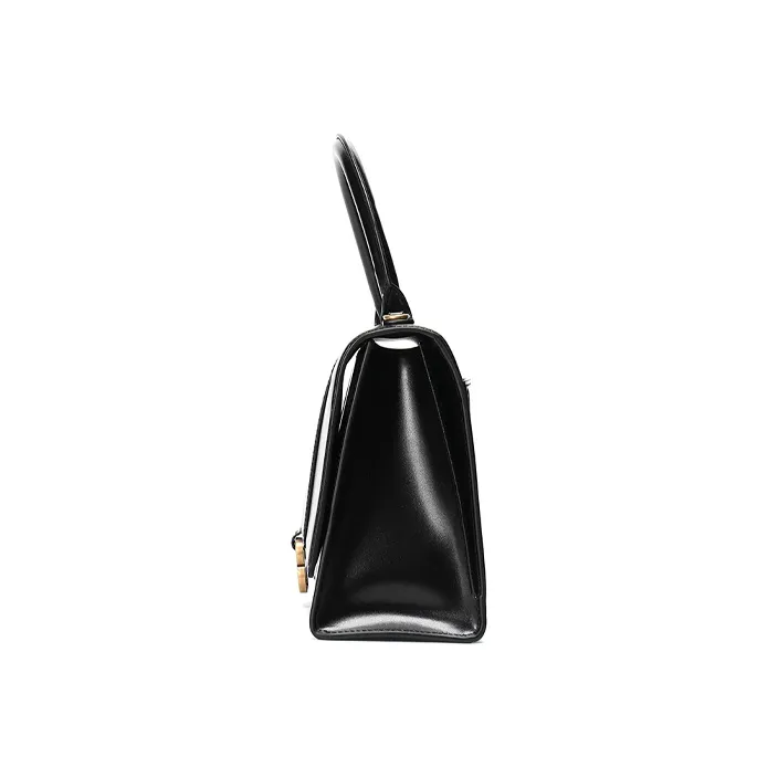Balenciaga Hourglass Smooth Cow Leather Hourglass Bag, Shoulder Bag, Crossbody Bag, Handbag Unisex Black-2