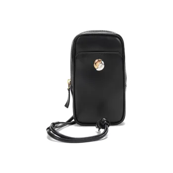 VERSACE Leather Hanging Bag Cell Phone Case Shoulder Bag Regular Men's Black